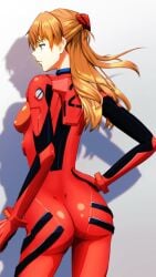 asuka_langley_sohryu big_butt butt large_butt neon_genesis_evangelion plugsuit red_plugsuit