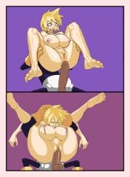 1boy 1girls animated anythinggoes balls barefoot big_penis blonde_hair bouncing_breasts clothed_male_nude_female edit feet fucked_silly full_nelson full_nelson_(legs_held) full_nelson_vaginal goupex hero_outfit_(mha) huge_breasts mature_female milf minoru_mineta mitsuki_bakugou my_hero_academia nude older_female pussy self_upload soles spiky_hair stomach_bulge third-party_edit toes vaginal_penetration wip work_in_progress younger_male