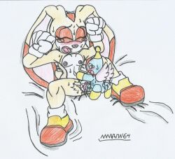 bouncing_balls cheese_the_chao cream_the_rabbit cub furry little_girl marlon64 naked_female naked_gloves naked_with_shoes_on pussy_juice rabbit_girl sex_on_bed small_breasts sonic_(series) sonic_the_hedgehog_(series) sweat tears traditional_media_(artwork) vaginal_sex