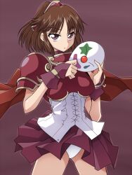 1girls armor cape doppelganger doppelganger_arle female madou_monogatari mask panties puyo_puyo skirt solo zasshu_nigou