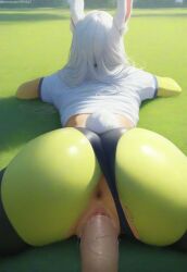 ai_generated animal_ears animal_tail anus ass big_ass bubble_ass bubble_butt clothed clothed_sex clothing female female_penetrated grass grass_field huge_breasts leggings long_hair lying lying_on_stomach miruko my_hero_academia nai_diffusion on_grass on_stomach outdoor_sex outdoors patreon_username penis pujopg pussy pussy_juice rabbit_ears rabbit_girl rabbit_tail rear_view ripped_clothing sex sex_from_behind shirt shirt_up spread_legs tight_clothing vagina vaginal_fluids vaginal_insertion vaginal_penetration vaginal_sex white_hair