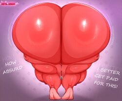 1female 1girls artist_name ass big_ass big_butt bubble_butt demessa_(devil_daddy) demon demon_girl devil_daddy english_text female giant_ass original original_character round_ass solo_female thick thick_ass