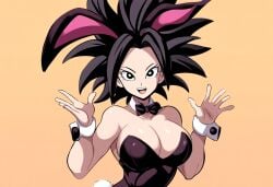 1girls ai_generated alien alien_girl bunny_costume caulifla dragon_ball dragon_ball_super female large_breasts mullon novelai playboy_bunny saiyan saiyan_girl universe_6/universe_7