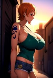 ai_generated ashitsutta big_breasts female female_only nami_(one_piece) one_piece