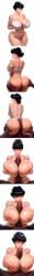 ai_generated ass_grab black_hair cleavage cum_on_breasts dark-skinned_male grabbing_ass hot_dogging hourglass_figure huge_ass huge_breasts huge_cock interracial licking_penis lingerie paizuri