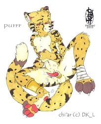 2003 after_masturbation anklet anthro armlet balls cum feline feline_penis fennec_(artist) male male_only paws penis sheath solo tail_ring