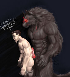 2005 anthro canine erection fur furry gay human interspecies male penis rwolf wolf