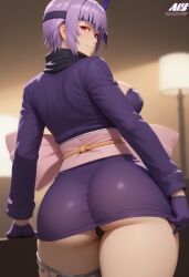 ai_generated ayane_(doa) big_ass dead_or_alive fatal_frame ninja_gaiden red_eyes violet_hair warriors_orochi