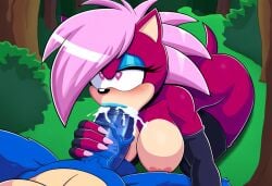 ai_generated ass blue_body breasts fellatio forest incest incest_(lore) magenta_fur male/female oral outside pink_hair pov pov_male sex sonia_the_hedgehog sonic_(series) sonic_the_hedgehog sonic_the_hedgehog_(series) sonic_underground sonic_x_sonia straight sucking sucking_penis veiny_penis