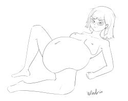 1girls ambiguous_prey belly belly_bulge big_belly big_belly_bulge breasts breasts female female_focus female_only female_pred naked naked_female nude nude_female nudity oral_vore post_vore soft_vore solo solo_female solo_focus vore vore_belly windrun