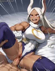 1female 1girls 2d abs ai_generated anal anal_sex anal_sex athletic athletic_female big_breasts boku_no_hero_academia bunny_ears bunny_girl detailed_female female fit fit_female girl hi_res high_resolution highres huge_breasts large_breasts leg_up long_hair male_pov mirko miruko motion_lines muscle_girl muscular muscular_female my_hero_academia on_side pony_diffusion_xltasy pov red_eyes rumi_usagiyama serotec speed_lines straight tanned_skin toned white_hair