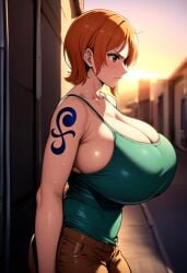 ai_generated ashitsutta big_breasts female female_only nami_(one_piece) one_piece