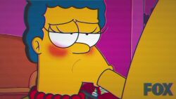 1boy 1girls 20th_century_fox 20th_century_studios animated blowjob blue_hair cock fellatio female fox_corporation marge_simpson mother parody penis retro_artstyle spanky15 tagme the_simpsons video yellow_skin