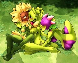 alternate_version_available big_breasts chomper_(pvz) chompzilla_(pvz) collaboration danigrex2n female fingers heartichoke_(pvz) kissing leaf lesbian_sex looking_at_another looking_at_partner looking_pleasured masturbating masturbation plant plant_girl plants_vs_zombies plants_vs_zombies:_heroes plants_vs_zombies_2:_it's_about_time primal_sunflower_(pvz) sucking sucking_nipples sunflower sunflower_(pvz) thick_thighs