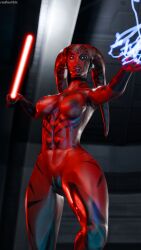 1girls 3d abs artist_name breasts choker close-up darth_talon eyes female female_focus force force_lightning full_body_tattoo holding_object holding_weapon jumping large_breasts lekku lightning lightsaber naked naked_female open_mouth pussy red_skin ruadhnait3dx sith sith_lady space spaceship_interior star_wars star_wars:_legacy tattoo thick_thighs thighs twi'lek watermark weapon wet wet_body wet_skin