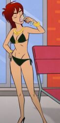 bikini black_bikini mother_up! red_hair rudi_wilson screencap swimsuit