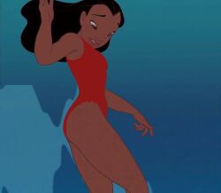 lilo_and_stitch nani_pelekai one-piece_swimsuit red_one-piece_swimsuit screencap screenshot screenshot_edit swimsuit