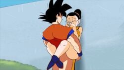 against_wall animated chichi couple dragon_ball dragon_ball_z funsexydragonball married_couple son_goku tagme vaginal_penetration