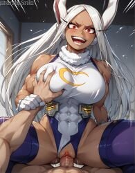 1female 1girls 2d abs ai_generated amile athletic athletic_female big_breasts big_penis boku_no_hero_academia breast_grab breasts_bigger_than_head bunny_ears bunny_girl cowgirl_position detailed_female female fit fit_female girl grabbing_breasts groping groping_breasts hi_res high_resolution highres huge_breasts large_breasts laugh laughing long_hair male male_pov mirko miruko muscle_girl muscular muscular_female my_hero_academia pony_diffusion_xltasy red_eyes rumi_usagiyama serotec sex speed_lines straight tanned_skin toned vaginal_penetration vaginal_penetration vaginal_sex white_hair