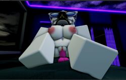 1girls 3d artist_request breasts dildo female furry legs_spread nude nude_female protogen pussy roblox roblox_avatar robloxian sitting_on_bed sitting_on_dildo solo solo_female source_request tagme