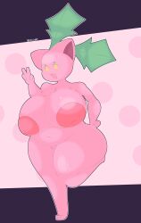 1girls 4_fingers anthro areolae barefoot big_breasts breasts completely_nude completely_nude_female female female_only full_body hoppip leg_up looking_at_viewer naked naked_female nipples nude nude_female peace_sign pokemon pokemon_(species) solo solo_female v v_sign voctopie