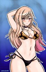 blonde_hair breasts choker female female_only gyaru johncaden kitagawa_marin solo sono_bisque_doll_wa_koi_wo_suru swimsuit