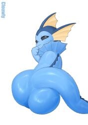 adorable ass blue_body blue_skin clouwly cute cute_face eeveelution female female_only feral generation_1_pokemon hi_res nintendo pokemon pokemon_(species) solo solo_female vaporeon