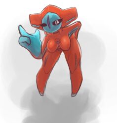 anthro artesjsc big_breasts breasts deoxys female pokemon pokemon_(species) thick_thighs wide_hips