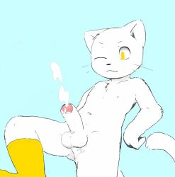 cat_ears cat_tail colinsubject cum cumming cumshot fortnite fortnite:_battle_royale ghost_kit_(fortnite) kit_(fortnite) kitmyfucktoy looking_at_penis socks