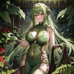 ai_generated chaos_(warhammer) cult cultist flower flower_in_hair flowers garden green_clothes green_clothing green_eyes green_hair green_skin nurgle plant plants skimpy skimpy_clothes unstable_diffusion vegetation warhammer_(franchise) warhammer_fantasy