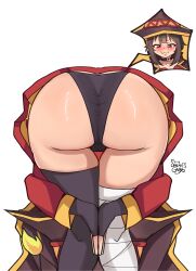 1girls 2023 amen_pose ass ass_focus big_ass big_butt female flustered huge_ass kono_subarashii_sekai_ni_shukufuku_wo! megumin meme panties praise_da_booty_(meme) round_ass round_butt sakkaku_gavrii shiny_skin skirt thighhighs upskirt