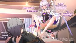 1boy 1girls 3d 3d_(artwork) angry angry_face caelus_(honkai:_star_rail) censored female foot_fetish foot_play footjob forced fu_xuan_(honkai:_star_rail) honkai:_star_rail honkai_(series) hoyoverse insult light-skinned_female light-skinned_male light_skin lying_on_back mihoyo mosaic_censoring pastapaprika self_upload sitting_down sitting_on_chair talking_to_another tsundere