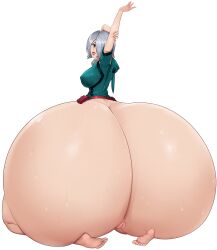 1girls 2023 5_fingers 5_toes anus ass ass_bigger_than_body ass_bigger_than_breasts ass_bigger_than_head ass_body ass_focus big_ass big_breasts blue_eyes breasts colossal_ass commission commissioner_upload feet female female_only fiverr gigantic_ass green_shirt grey_hair huge_ass hyper_ass izuku_midoriya_(hero_outfit) large_ass looking_at_viewer looking_back massive_ass medium_hair metal my_hero_academia open_mouth pussy red_belt reiko_yanagi silver_hair smile solo solo_female stretching sweat sweating sweaty sweaty_ass sweaty_butt thick_thighs white_background wide_hips yanagi_reiko