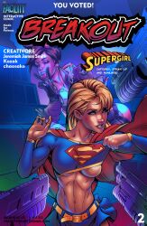 comic cover_page creativore dc dc_comics overwatch shirt_lift supergirl tracer underboob