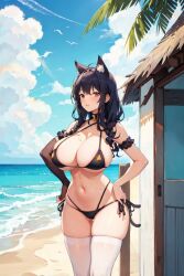 ai_generated big_breasts big_thighs bikini hornyguyfr_(not_a_real_artist) low_res small_bikini thick_thighs