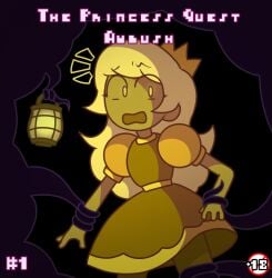 1girls cassidy_(fnaf) clothed dzem7979 female five_nights_at_freddy's five_nights_at_freddy's:_security_breach princess_quest_(fnaf) tentacle video_game yellow_eyes yellow_skin