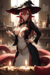 1girls ai_generated apode big_breasts breasts female female_focus female_only furr_app lamia long_hair looking_at_viewer miia miia_(monster_musume) monster_girl monster_musume monster_musume_no_iru_nichijou pointy_ears pose red_ears red_hair red_scales snake snake_girl solo solo_female solo_focus yellow_eyes