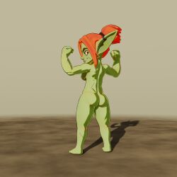 3d 3d_(artwork) amberley_amanda_ashborn_(palurdas_arts) ass fantasy female female_focus female_only fire_sword goblin goblin_female goblin_girl green_skin muscular muscular_female nude nude_female palurdas_(artist) pose red_hair scars shortstack sword tagme