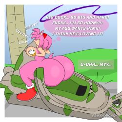 2d amy_rose blowjob dialogue hermit_koco_(sonic_frontiers) horny huge_ass huge_cock large_penis older_male paizuri sega sonic_(series) sonic_frontiers sonic_the_hedgehog_(series) sucking_penis thatredude titjob