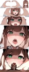 ai_generated blowjob challenge cum cum_in_mouth delcos dick doki_doki_literature_club drooling heart meme monika_(doki_doki_literature_club) series snoot_challenge tagme