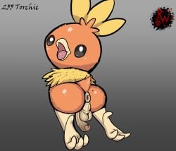 4_toes anus ass avian avian_feet backsack balls beak big_butt big_penis biped bird darkened_genitalia digital_media_(artwork) feathers feet feral foreskin fuzzy generation_3_pokemon genitals hi_res humanoid_genitalia humanoid_penis looking_at_viewer looking_back male male_only nintendo open_mouth orange_body penis pokemon pokemon_(species) presenting puffy_anus rapistwerewolf rear_view simple_background smile soles solo tail tail_feathers toes torchic