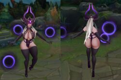 abdomera ass big_breasts elbow_gloves female high_heels league_of_legends mod syndra thick_thighs thighhighs white_hair