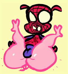 anthro ass big_butt bulge dizzysauce_nsfw hi_res legs_up male male_only male_solo marvel mestic_pig peter_porker solo spider-ham spider-man:_into_the_spider-verse spider-man_(series) spider_ham spread_legs spreading surprise thick_thighs toony