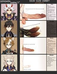 acnhitsukit(twitter) albedo_(genshin_impact) alchemist anime arataki_itto canine comparing comparing_penis dick diphallia diphallism dog_boy dog_ears earrings erect_penis erection femboy genshin_impact god gorou_(genshin_impact) inumimi kemonomimi male male_focus male_only male_pubic_hair measurements multi_penis oni pee peeing penis penis_chart penis_size_chart penis_size_comparison penis_size_difference pubes pubic_hair sagging_balls saggy_balls size_comparison small_penis text tomgirl uncensored urinating urinating_male urination urine zhongli_(genshin_impact)