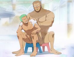 anthro balls blush boner burankoprn erection furry gay male male/male male_only nude one_piece penis roronoa_zoro sitting size_difference spread_legs tony_tony_chopper tony_tony_chopper_(heavy_point_form) yaoi