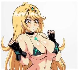 1girls 2d 2d_animation animated animation bikini blonde_hair boing bouncing_breasts breasts core_crystal female gold_eyes huge_breasts lewdamone light-skinned_female light_skin long_hair moaning monolith_soft mythra nintendo saku_ushi short_playtime shorter_than_30_seconds simple_background sound sound_edit sound_effects tagme video voice_acted xenoblade_(series) xenoblade_chronicles_2