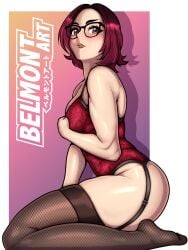 belmont cosplay flat_chest garter goth_girl lingerie short_hair tagme thick_thighs thighhighs thighs