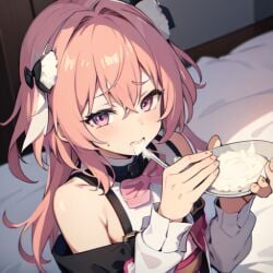 1boy 1femboy ai_generated astolfo_(fate) cum cum_eating cum_in_mouth cum_on_face fate_(series) femboy femboy_only gay male male_only pink_hair submissive submissive_male