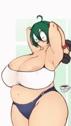 1girls animated areolae ass big_belly bouncing_breasts breasts coffeeslice dumbbell exercise female female_only huge_breasts nerd_(coffeeslice) slightly_chubby tagme thick_thighs wide_hips