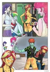 equestria_girls female friendship_is_magic male my_little_pony pinkie_pie_(mlp) rainbow_dash_(mlp) rarity_(mlp) ruby_sword_(oc) spanking sunset_shimmer symptom99